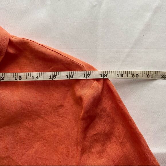 NWT Theory Bright Coral Galena Linen Midi Dress Size 2 - Picture 14 of 16